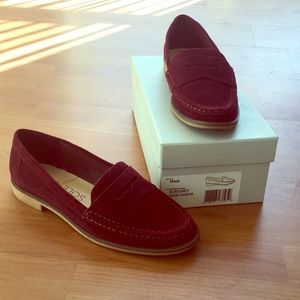 Sole Society Red Suede Loafers